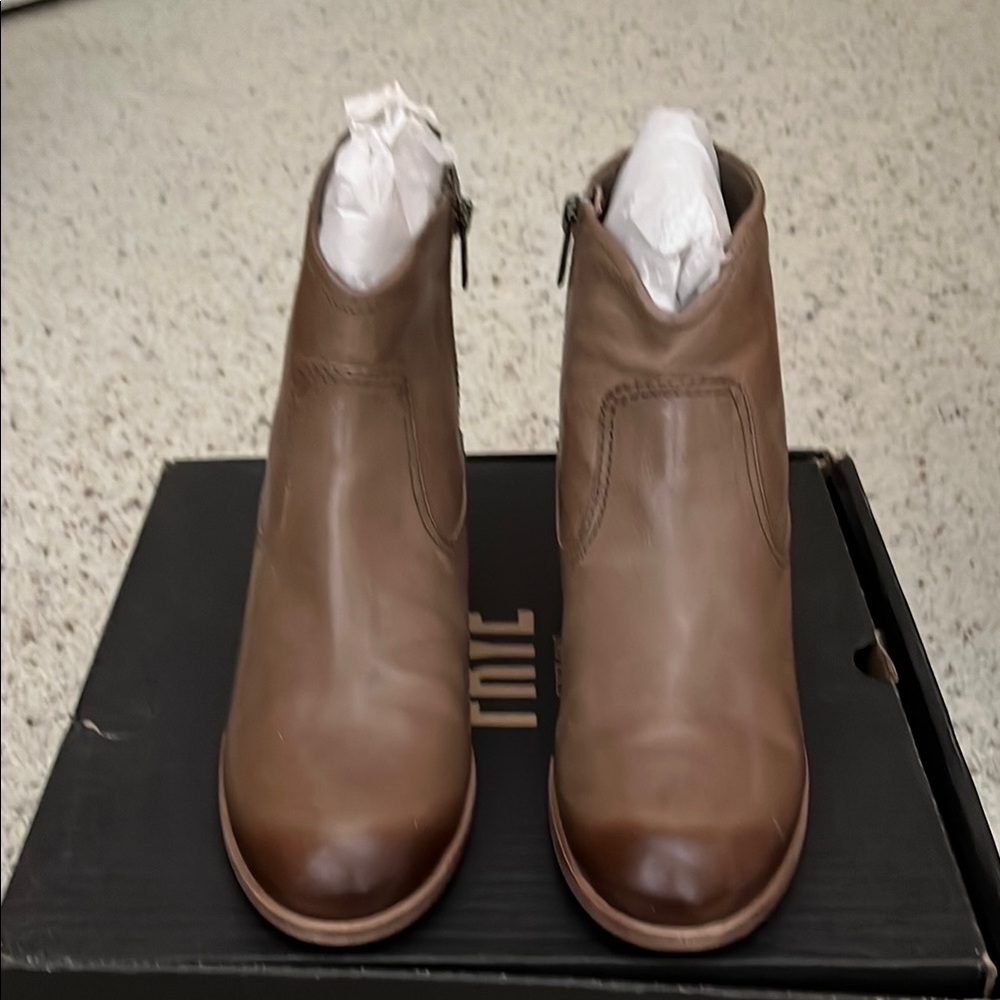 Frye Claire Brown Leather Booties